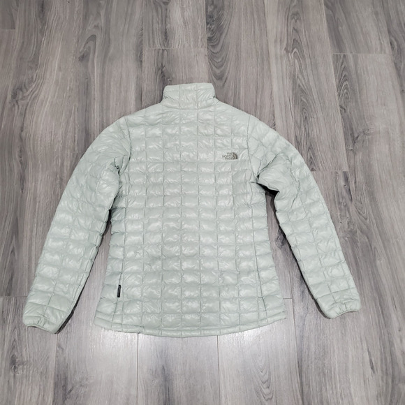 The North Face Thermoball Eco Jacket Womens Small Green Quilted Puffer Outdoor - Picture 2 of 12